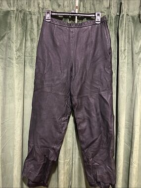 Jerry Lewis Leather Pants Women's Size 12 Black Straight Leg Vintage Retro